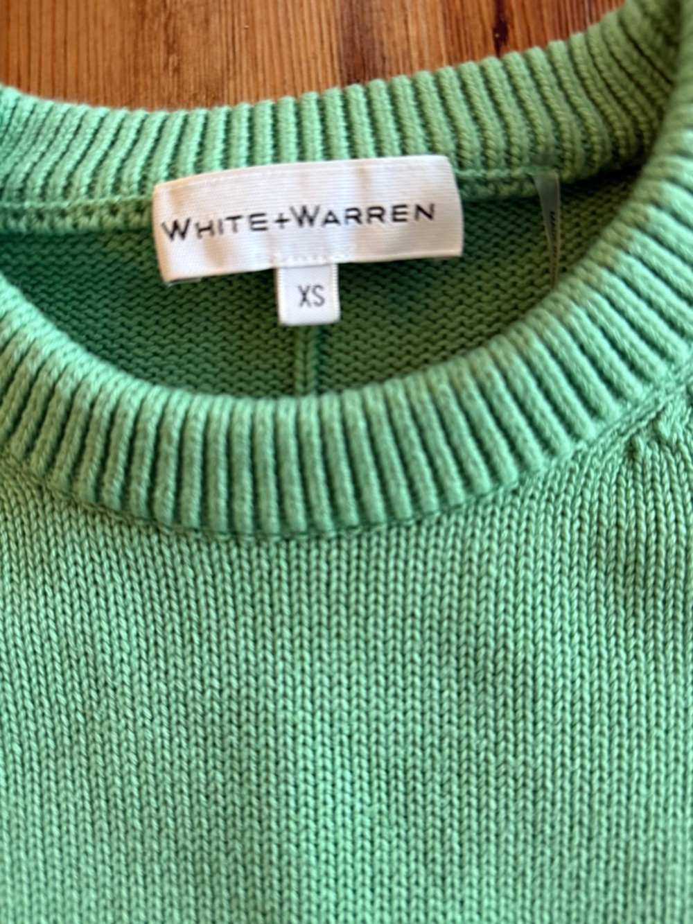 White + Warren Mint Crewneck Sweater
